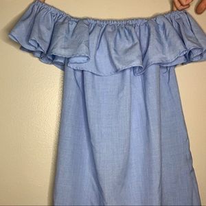 Off the Shoulder Blue Dress
